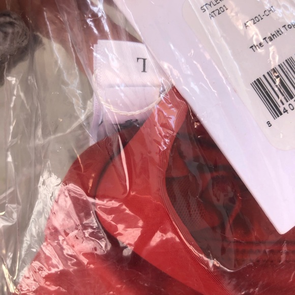 Andie Swim The Tahiti Bikini Top Chili Pepper Red Plunge Bathing Suit Size Large - Picture 4 of 6